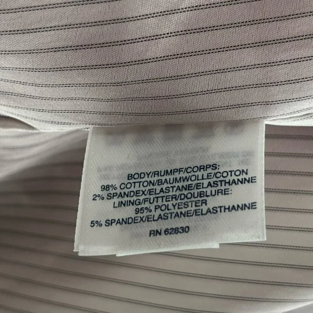 Lands' End Blazer Women's Sz 14 Red One-Button Single-Breasted Striped Lining - Picture 10 of 12